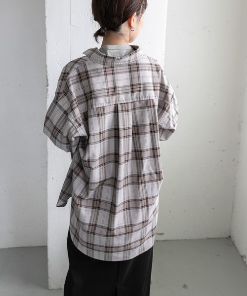 FORK&SPOON（フォークアンドスプーン）の「FORK&SPOON　TRチェックロングシャツ（シャツ/ブラウス・レディース・ネイビー/グレー系その他・1）」の11枚目の写真