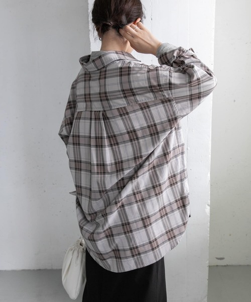 FORK&SPOON（フォークアンドスプーン）の「FORK&SPOON　TRチェックロングシャツ（シャツ/ブラウス・レディース・ネイビー/グレー系その他・1）」の12枚目の写真