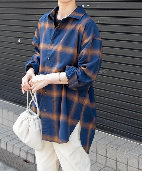 FORK&SPOON（フォークアンドスプーン）の「FORK&SPOON　TRチェックロングシャツ（シャツ/ブラウス・レディース・ネイビー/グレー系その他・1）」の15枚目の写真