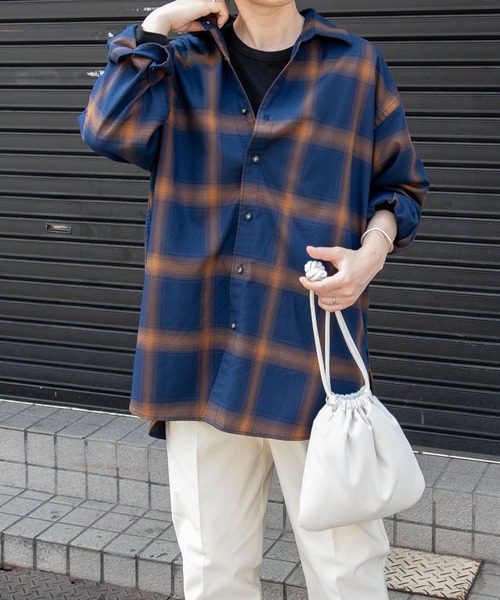 FORK&SPOON（フォークアンドスプーン）の「FORK&SPOON　TRチェックロングシャツ（シャツ/ブラウス・レディース・ネイビー/グレー系その他・1）」の19枚目の写真