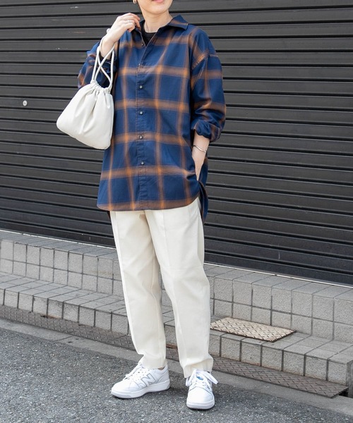 FORK&SPOON（フォークアンドスプーン）の「FORK&SPOON　TRチェックロングシャツ（シャツ/ブラウス・レディース・ネイビー/グレー系その他・1）」の20枚目の写真