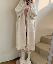 Primazel | ケーブルニットロングカーディガン(カーディガン/ボレロ)