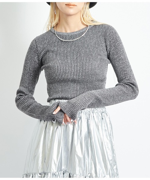 Settimissimo(セッティミッシモ)の「ラメ混クルーネックプルオーバー(ニット/セーター・レディース・ブラック/ブルー/アイボリー・FREE)」の3枚目の写真