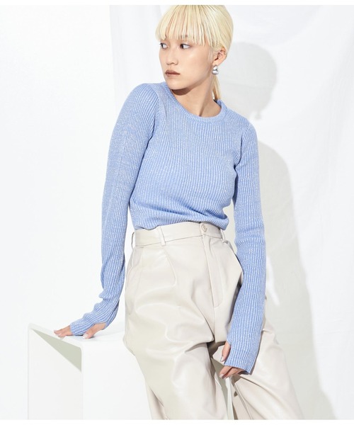 Settimissimo(セッティミッシモ)の「ラメ混クルーネックプルオーバー(ニット/セーター・レディース・ブラック/ブルー/アイボリー・FREE)」の20枚目の写真