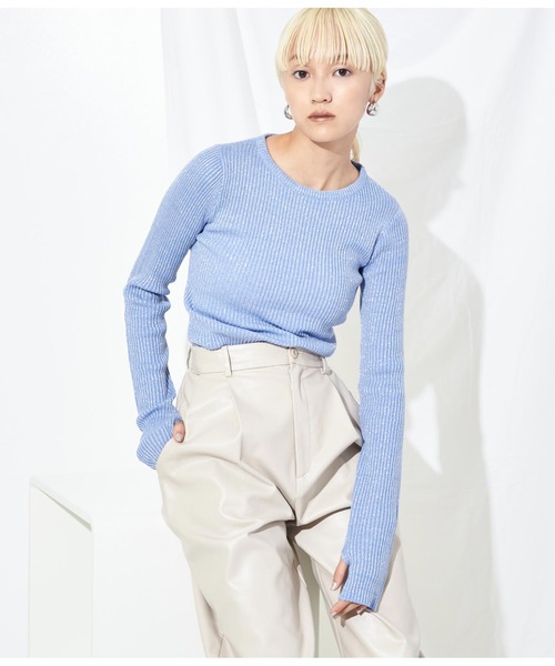 Settimissimo(セッティミッシモ)の「ラメ混クルーネックプルオーバー(ニット/セーター・レディース・ブラック/ブルー/アイボリー・FREE)」の21枚目の写真