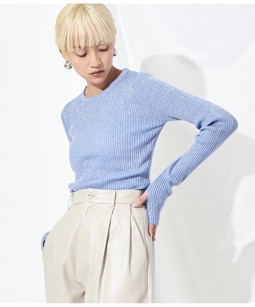 Settimissimo(セッティミッシモ)の「ラメ混クルーネックプルオーバー(ニット/セーター・レディース・ブラック/ブルー/アイボリー・FREE)」の22枚目の写真