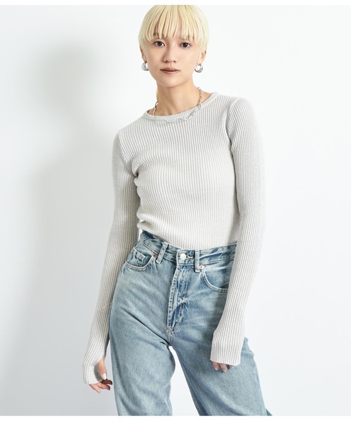 Settimissimo(セッティミッシモ)の「ラメ混クルーネックプルオーバー(ニット/セーター・レディース・ブラック/ブルー/アイボリー・FREE)」の7枚目の写真