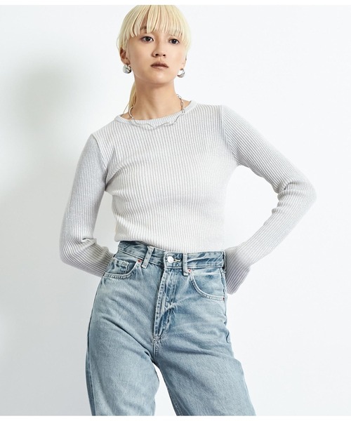 Settimissimo(セッティミッシモ)の「ラメ混クルーネックプルオーバー(ニット/セーター・レディース・ブラック/ブルー/アイボリー・FREE)」の8枚目の写真