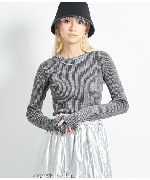 Settimissimo(セッティミッシモ)の「ラメ混クルーネックプルオーバー(ニット/セーター・レディース・ブラック/ブルー/アイボリー・FREE)」の12枚目の写真