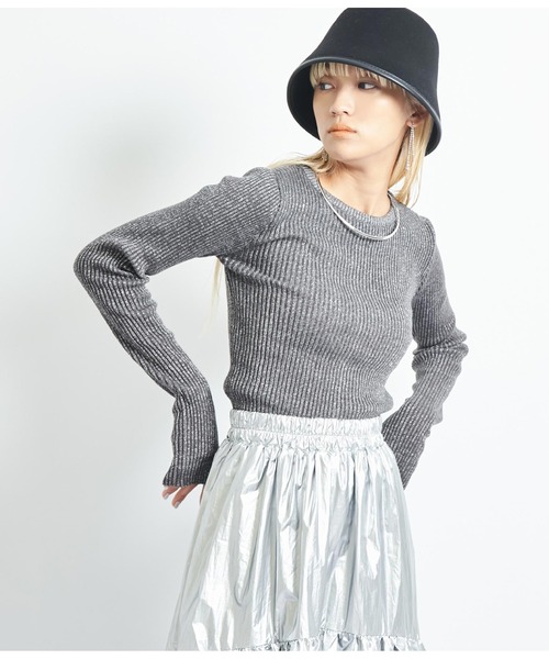 Settimissimo(セッティミッシモ)の「ラメ混クルーネックプルオーバー(ニット/セーター・レディース・ブラック/ブルー/アイボリー・FREE)」の14枚目の写真