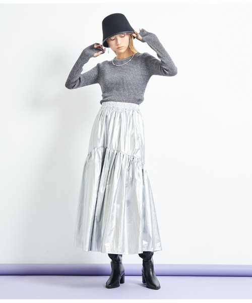 Settimissimo(セッティミッシモ)の「ラメ混クルーネックプルオーバー(ニット/セーター・レディース・ブラック/ブルー/アイボリー・FREE)」の17枚目の写真