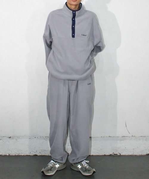 BROKEN BASE（ブロークンベース）の「ワンポイント刺繍スナップフリースプルオーバー（ブルゾン・メンズ・ブラック/カーキ/グレー・MEDIUM/LARGE）」の12枚目の写真