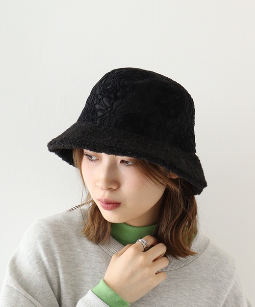 Sense of Grace(センスオブグレース)の「レース&ボア使い バケットハット(ハット・レディース・ブラック/ベージュ・FREE)」の13枚目の写真