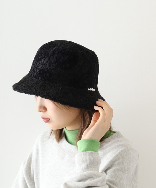 Sense of Grace(センスオブグレース)の「レース&ボア使い バケットハット(ハット・レディース・ブラック/ベージュ・FREE)」の12枚目の写真
