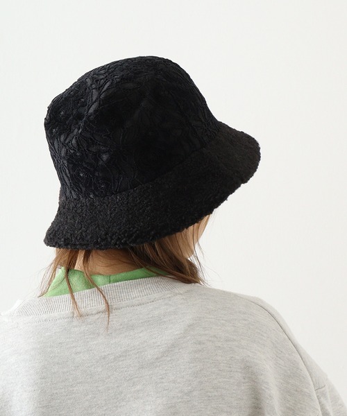 Sense of Grace(センスオブグレース)の「レース&ボア使い バケットハット(ハット・レディース・ブラック/ベージュ・FREE)」の11枚目の写真