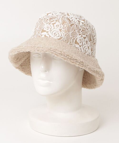 Sense of Grace(センスオブグレース)の「レース&ボア使い バケットハット(ハット・レディース・ブラック/ベージュ・FREE)」の4枚目の写真