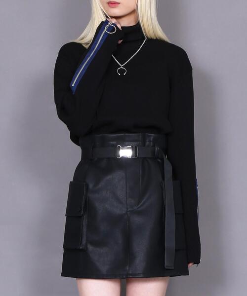 Figments（フィグメンツ）の「合皮カーゴミニスカート（スカート・レディース・ブラック・FREE）」の13枚目の写真