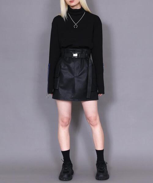 Figments（フィグメンツ）の「合皮カーゴミニスカート（スカート・レディース・ブラック・FREE）」の14枚目の写真
