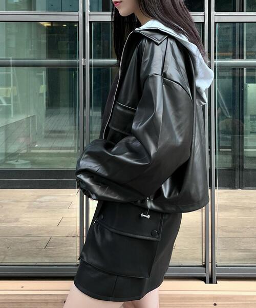 Figments（フィグメンツ）の「合皮カーゴミニスカート（スカート・レディース・ブラック・FREE）」の17枚目の写真