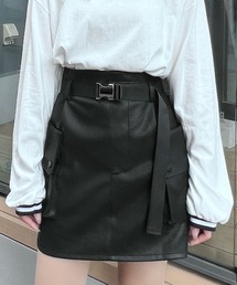 Figments | フェイクレザーカーゴミニスカート(スカート)