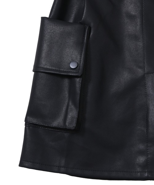 Figments（フィグメンツ）の「合皮カーゴミニスカート（スカート・レディース・ブラック・FREE）」の7枚目の写真