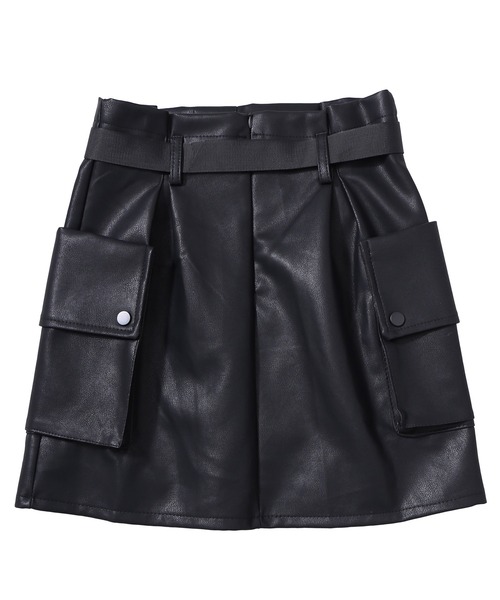 Figments（フィグメンツ）の「合皮カーゴミニスカート（スカート・レディース・ブラック・FREE）」の8枚目の写真