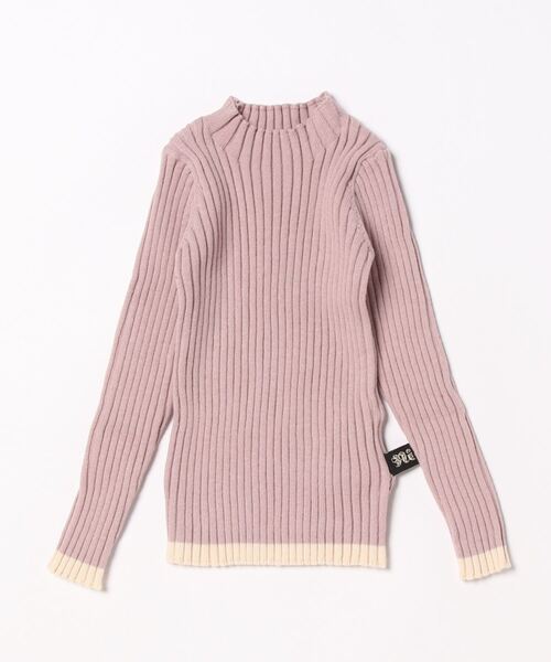 nino（ニノ）の「ワイドリブKNIT（ニット/セーター・キッズ・スモークピンク/ホワイト/ブラック/グリーン系/クリーム・L/S/XS/M）」の8枚目の写真