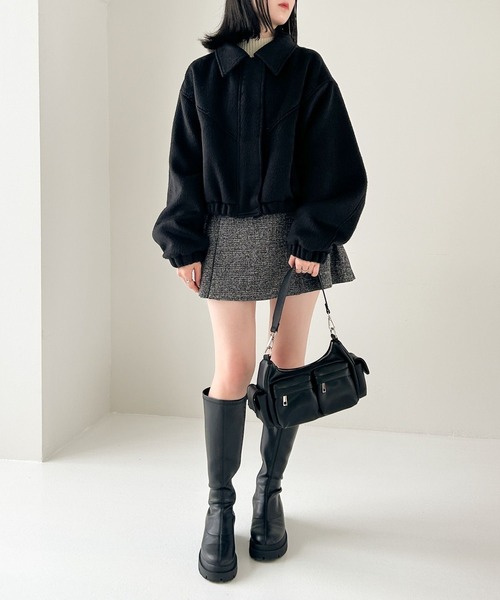 【美品】Heather シャギーショートブルゾン ホワイト セール】シャギーショートブルゾン 994225（ブルゾン）｜Heather