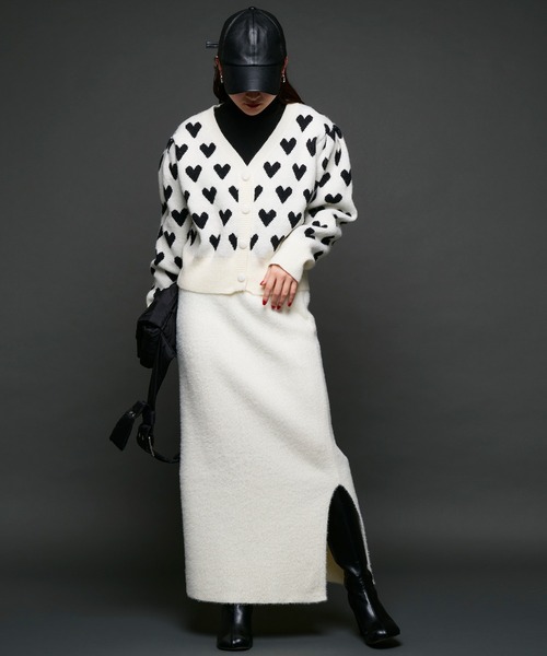 Narcissus（ナルシス）の「【Narcissus】ハートカーディガン（カーディガン/ボレロ・レディース・ホワイト/ブラック・FREE）」の4枚目の写真