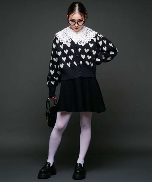 Narcissus（ナルシス）の「【Narcissus】ハートカーディガン（カーディガン/ボレロ・レディース・ホワイト/ブラック・FREE）」の6枚目の写真