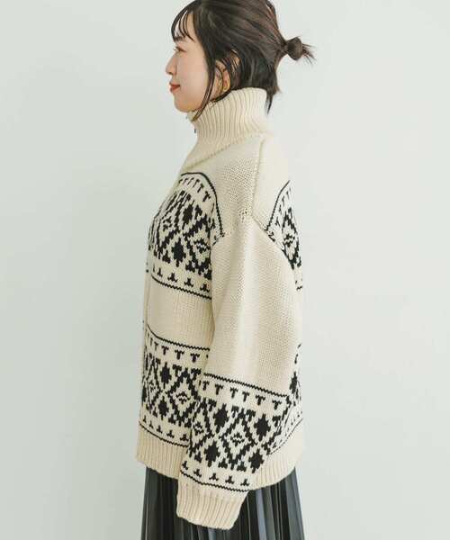 ITEMS URBANRESEARCH(アイテムズ アーバンリサーチ)の「カウチンニットカーディガン(ニット/セーター・レディース・アイボリー/ネイビー・FREE)」の13枚目の写真