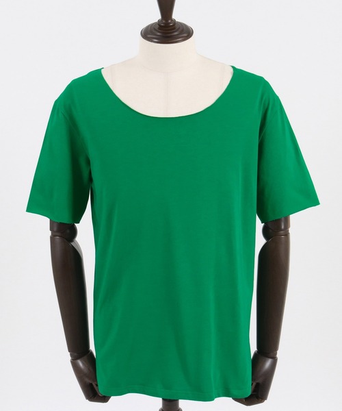 CAMBIO(カンビオ)の「mt8768-Uネックカットオフカットソー(Tシャツ/カットソー・メンズ・グリーン/ホワイト/ネイビー/レッド・S/M/L)」の10枚目の写真