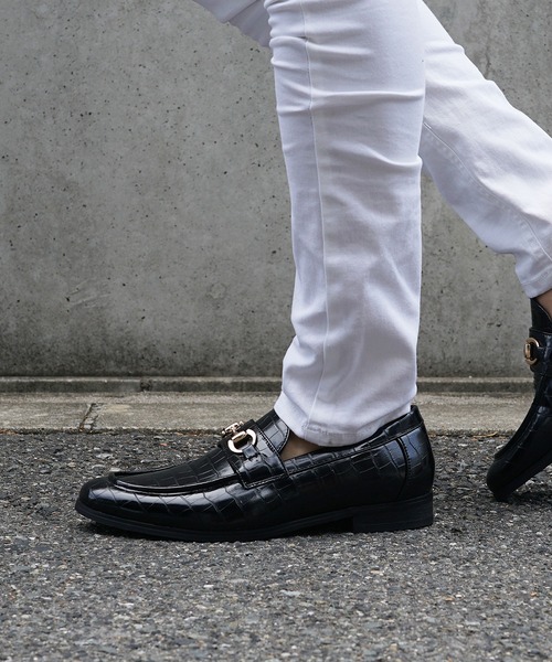 SOMEDIFF(サムディフ)の「【SOMEDIFF】クロコローファー メンズ PUレザー フェイクレザー シューズ(ローファー・メンズ・グレー/ブラック/ホワイト/ブラック系・S/M/L)」の11枚目の写真