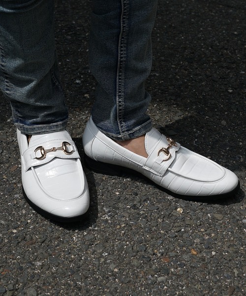 SOMEDIFF(サムディフ)の「【SOMEDIFF】クロコローファー メンズ PUレザー フェイクレザー シューズ(ローファー・メンズ・グレー/ブラック/ホワイト/ブラック系・S/M/L)」の17枚目の写真