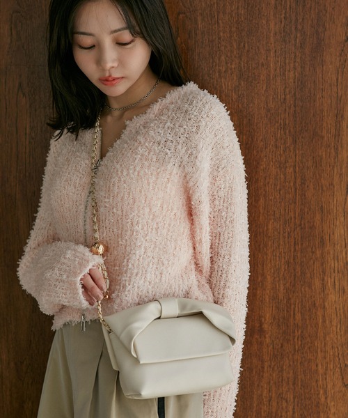 VIS（ビス）の「【2WAY】リボンハンドルミニショルダーバッグ（ショルダーバッグ・レディース・ブラック/オフホワイト/ピンク・FREE）」の9枚目の写真