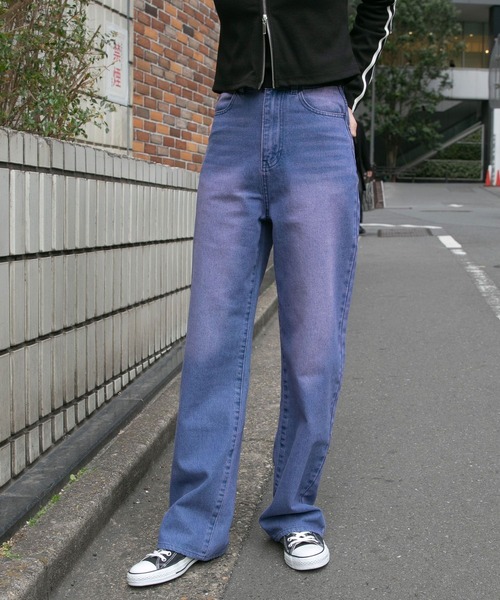 3.3 Field Trip （3.3フィールドトリップ）の「3.3 Field Trip／カラーデニム  2100042（デニムパンツ・レディース・パープル/ブラック・SMALL/MEDIUM）」の2枚目の写真