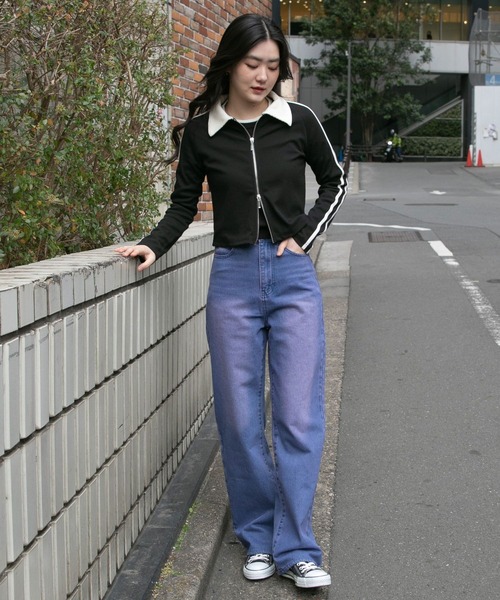 3.3 Field Trip （3.3フィールドトリップ）の「3.3 Field Trip／カラーデニム  2100042（デニムパンツ・レディース・パープル/ブラック・SMALL/MEDIUM）」の15枚目の写真