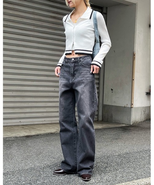 3.3 Field Trip （3.3フィールドトリップ）の「3.3 Field Trip／カラーデニム  2100042（デニムパンツ・レディース・パープル/ブラック・SMALL/MEDIUM）」の22枚目の写真