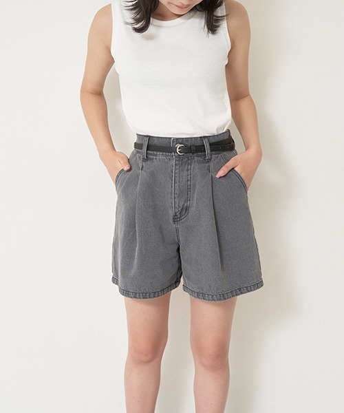 Ozz Ccroce ベルトつきショートパンツ セール】ベルトつきタックショートパンツ（その他パンツ