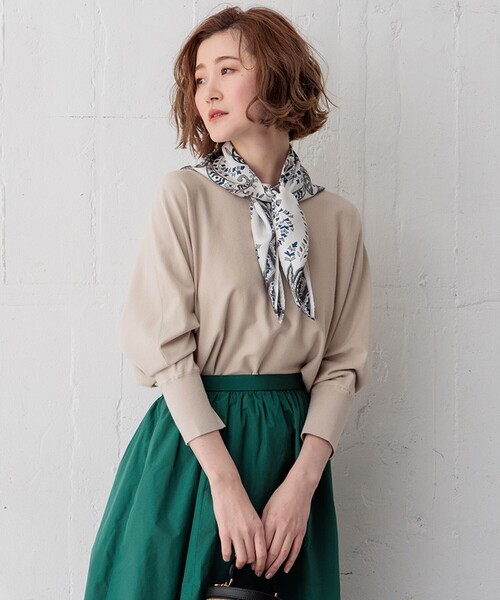 23区(ニジュウサンク)の「【洗える】コンフォートストレッチ ドルマン ニット(ニット/セーター・レディース・オレンジ系/ベージュ系/ブルー系/ネイビー系/スモーキーグリーン系・38)」の1枚目の写真