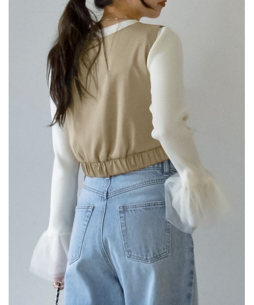 Re:EDIT（リエディ）の「[2024SS COLLECTION]サテンハートネックフロントジップビスチェ（キャミソール・レディース・モカ/グレー/ブラック/ホワイト・MEDIUM/LARGE）」の18枚目の写真