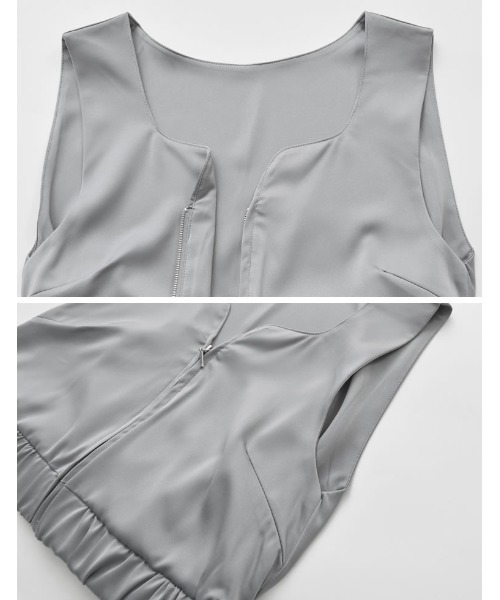 Re:EDIT（リエディ）の「[2024SS COLLECTION]サテンハートネックフロントジップビスチェ（キャミソール・レディース・モカ/グレー/ブラック/ホワイト・MEDIUM/LARGE）」の19枚目の写真