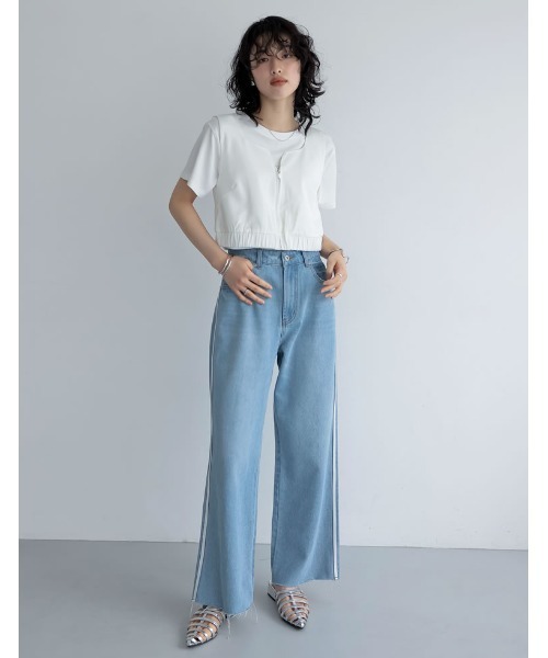 Re:EDIT（リエディ）の「[2024SS COLLECTION]サテンハートネックフロントジップビスチェ（キャミソール・レディース・モカ/グレー/ブラック/ホワイト・MEDIUM/LARGE）」の10枚目の写真