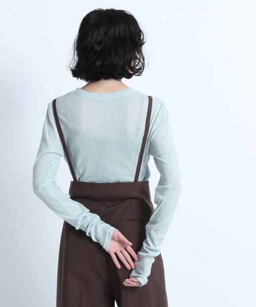 eL（エル）の「【eL】Sheer Fit  Pullover LS/108186（Tシャツ/カットソー・レディース・ブラック/グレイッシュベージュ/オフホワイト/ライトブルー/レッド・FREE）」の22枚目の写真