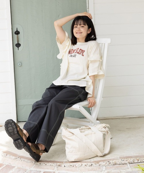 niko and...(ニコアンド)の「オリジナルキャンバス2WAYショルダーバッグ(ショルダーバッグ・レディース・ネイビー/ブラック/ブルー/アイボリー/スカイブルー・0)」の8枚目の写真