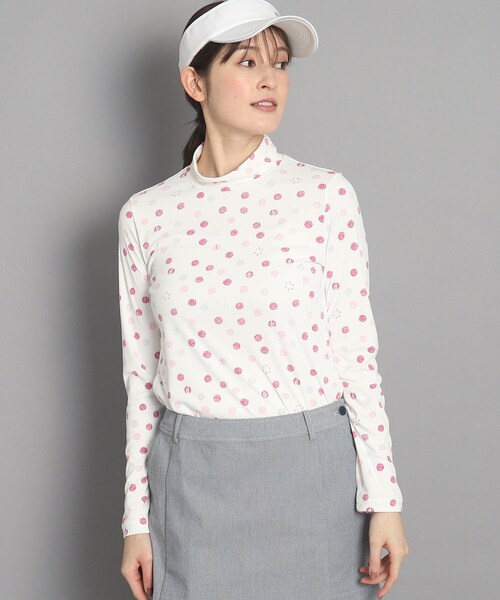 adabat（アダバット）の「◆ドットロゴデザイン 長袖モックネックプルオーバー（Tシャツ/カットソー・レディース・ピンク系その他/グリーン系その他2/ネイビー系・38/40/42/36）」の5枚目の写真