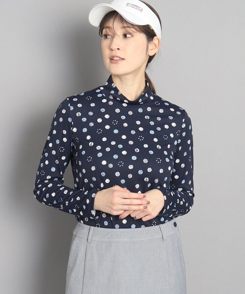 adabat（アダバット）の「◆ドットロゴデザイン 長袖モックネックプルオーバー（Tシャツ/カットソー・レディース・ピンク系その他/グリーン系その他2/ネイビー系・38/40/42/36）」の8枚目の写真