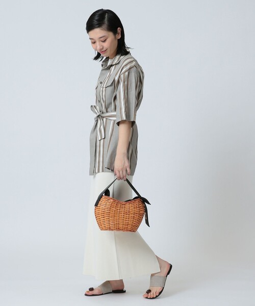 Demi-Luxe BEAMS(デミルクス ビームス)の「Demi-Luxe BEAMS / リネン混 ストライプ シャツ(シャツ/ブラウス・レディース・ブラック系その他/ベージュ系その他・FREE)」の13枚目の写真