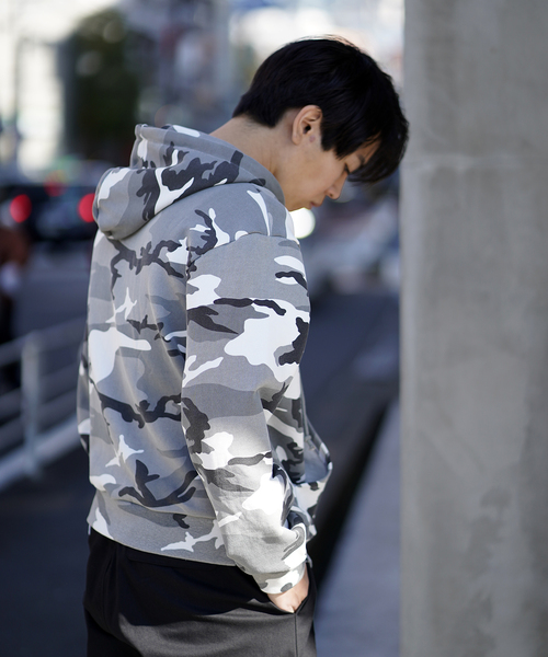 FOSTEX GARMENTS(フォステックスガーメンツ)の「【FOSTEX GARMENTS / フォステックスガーメンツ】CAMOUFLGE ZIP HOODIE VTG WASH(パーカー・メンズ・ブラック・MEDIUM/LARGE)」の3枚目の写真
