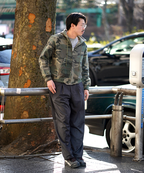 FOSTEX GARMENTS(フォステックスガーメンツ)の「【FOSTEX GARMENTS / フォステックスガーメンツ】CAMOUFLGE ZIP HOODIE VTG WASH(パーカー・メンズ・ブラック・MEDIUM/LARGE)」の5枚目の写真
